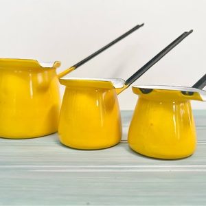Vintage || Enamelware || Butter / Sauce Mini Pots